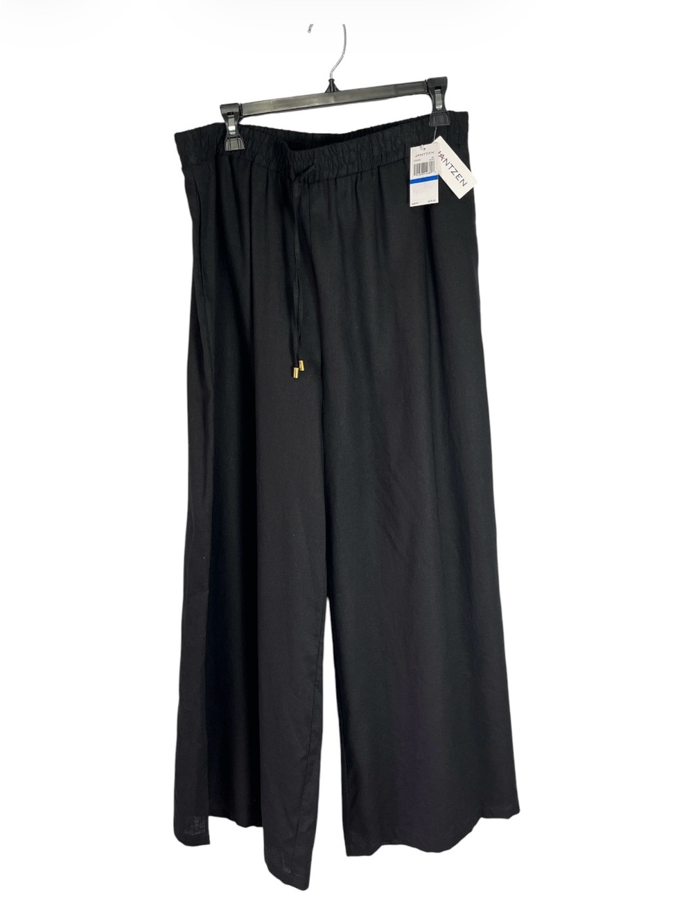 NWT Jantzen Black Linen Blend Wide Leg Pants Cover Up XL